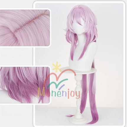 Monenjoy 崩壊スターレイル 長夜月 記憶なのか wig コスプレウィッグ  110cm 三月なのか  カツラ ウィッグ ピンク色GSwig1012