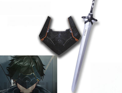 Monenjoy アークナイツ:エンドフィールド 主人公 マスク 16*18cm 剣モデル 100cm PLA材質 コスプレ道具 武器レプリカ