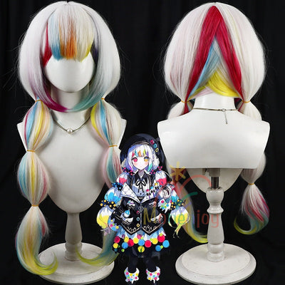 Monenjoy 魔法少女ノ魔女裁判 城ケ崎ノア ロングかつら, かつら 80cm 囚人番号661 通気性 コスプレ ふんわり 自然感 まのさば ウィッグ 鬘 コスプレ道具