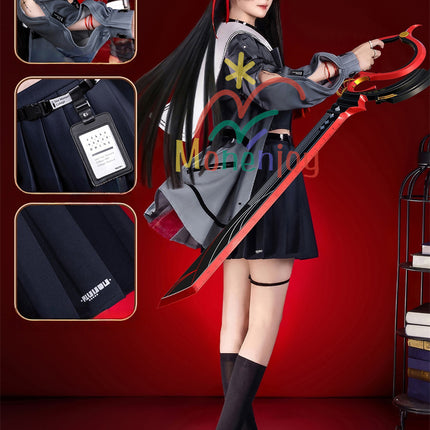 Monenjoy 鳴潮 千咲  コスプレ衣装 JK服 WutheringWaves おもちゃ ハロウィン コスチューム 髪飾り+リボン付
