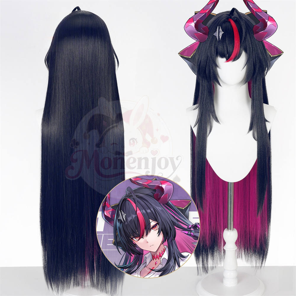 Monenjoy NTE 真紅 ウィッグ 100cm ネバエバ コスプレ 耐熱ウィッグ