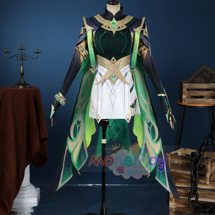 Monenjoy 原神 ネフェル コスプレ 砂に埋もれた秘話 ナド・クライ  Ver.LunaⅡ コスプレ衣装 Nefer コスチューム 髪飾り付 コスチューム