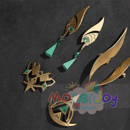 Monenjoy 原神 ネフェル コスプレ 砂に埋もれた秘話 ナド・クライ  Ver.LunaⅡ コスプレ衣装 Nefer コスチューム 髪飾り付 コスチューム