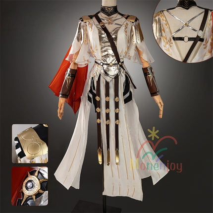 Monenjoy 鳴潮 オーガスタ コスプレ衣装 イベント 樹脂パーツ コスチューム ハロウィン ウィッグ+サンダル追加