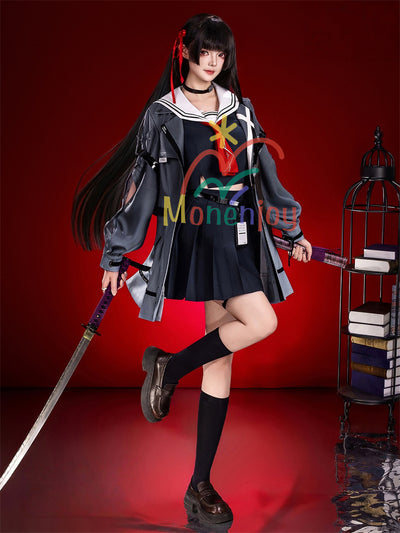 Monenjoy 鳴潮 千咲 コスプレ衣装 JK服 WutheringWaves おもちゃ ハロウィン コスチューム 髪飾り+リボン付