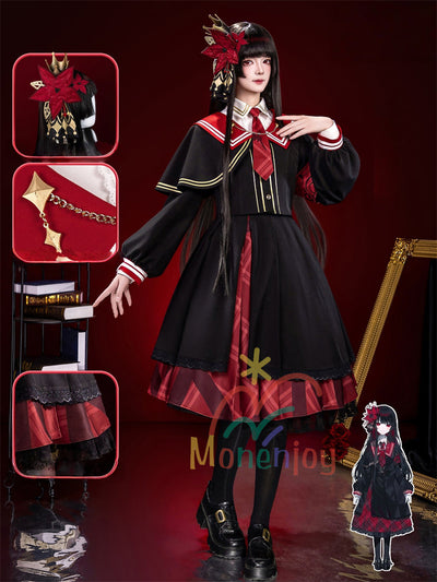 在庫納品 3-5日発送対応 Monenjoy 魔法少女ノ魔女裁判 二階堂 ヒロ コスプレ衣装 にかいどう ヒロ 髪飾付 まのさば コスチューム ワンピース 仮装
