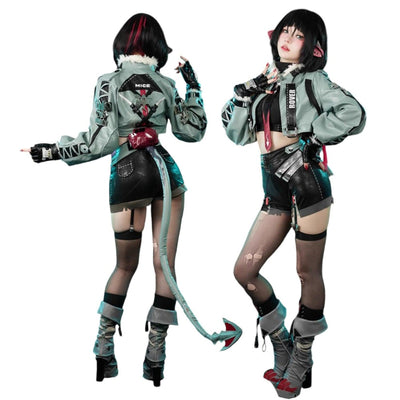 Monenjoy ゼンレスゾーンゼロ ジェーン・ドゥ コスプレ衣装 耳飾り+尻尾付 ゼンゼロ 実写化 cosplay ハロウィン クリスマス 仮装 イベント カッコイイ イベント衣装(シューズカバー付) - Monenjoy