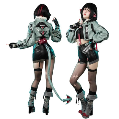 Monenjoy ゼンレスゾーンゼロ ジェーン・ドゥ コスプレ衣装 耳飾り+尻尾付 ゼンゼロ 実写化 cosplay ハロウィン クリスマス 仮装 イベント カッコイイ イベント衣装(シューズカバー付) - Monenjoy