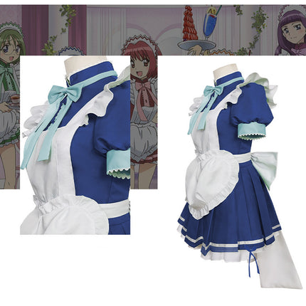 Monenjoy アニメ 東京ミュウミュウ にゅ~ 桃宮 いちご 藍沢 みんと 碧川 れたす 黄 歩鈴 ミュウプリン 藤原 ざくろ カフェ服 コスプレ メイド服 可愛い ハロウィン - Monenjoy