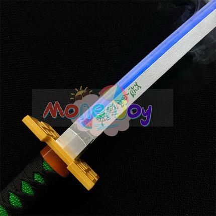 Monenjoy 鬼滅の刃 日輪刀 時透 無一郎 104cm 光る刃 スモークバージョン 日の呼吸の剣士 8色カラーチェンジ  コスプレ道具 武器モデル おもちゃ