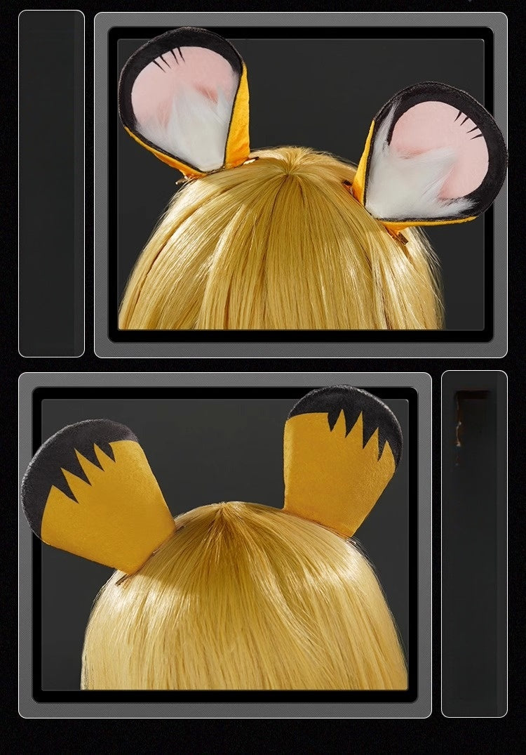 Monenjoy Zenre Zenres Zone Zero Fufu Cosplay Costume Tachibana Fukufuku Lolita Style Tail + Earrings 110cm Zen Zero/ZZZ Event GS1395