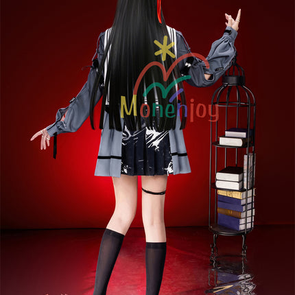 Monenjoy 鳴潮 千咲  コスプレ衣装 JK服 WutheringWaves おもちゃ ハロウィン コスチューム 髪飾り+リボン付