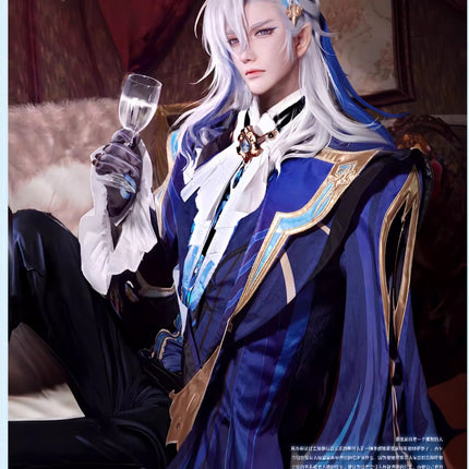 Monenjoy 原神 フォンテーヌ ヌヴィレット シューズカバー付 神の目   Neuvilette コスチューム 衣装 ハロウィン クリスマス 衣装 イベント 変装 cosplay - Monenjoy