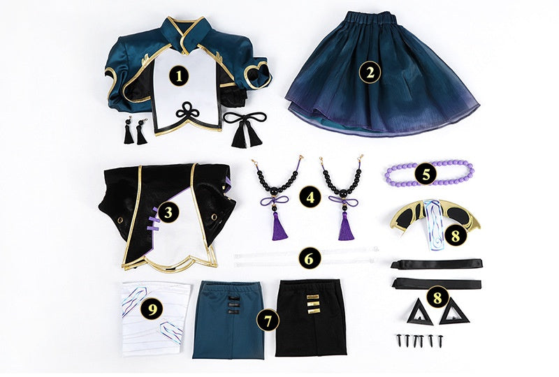 Monenjoy 初音ミク キョンシー コスプレ衣装 マジカルミライ 妖しげで可憐なキョンシーVer. コスチューム イベント 髪飾り付