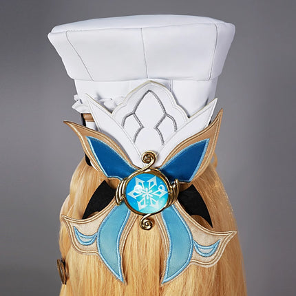 Monenjoy 原神 エスコフィエ コスプレ衣装  Escoffier コスチューム ワンピース 洋服 帽子付 3d樹脂アクセサリー G1199 - Monenjoy