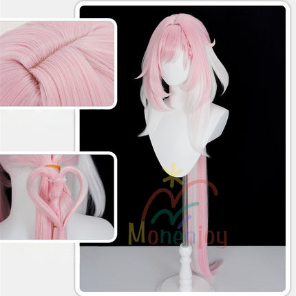 Monenjoy 崩壊3rd ハーイ愛の妖精さん エリシア ウィッグ 120cm S級キャラ コスプレ カツラ ピンク色 アクセサリー 鬘 gswig017