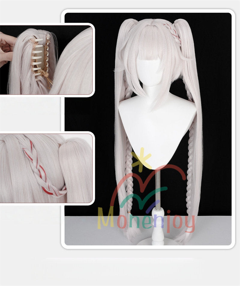 Monenjoy 崩壊スターレイル 火花 ウィッグ コスプレ 100cm カツラ 鬘 アクセサリー イベント 耐熱グラデーション