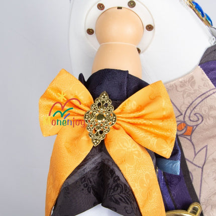 原神ナヴィア コスプレ衣装 立体3d樹脂装飾+帽子付属 高弾性マットレザー採用|MONENJOY   - Monenjoy