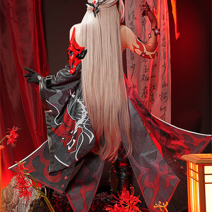 Monenjoy 崩壊スターレイル 黄泉 集真赤 舞台服 刺繍生地 花紋生地 コスチューム 変装 イベント 仮装 花火大会 学園祭 COS  - Monenjoy