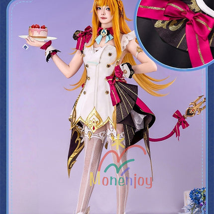 Monenjoy Genshin Escoffier One Piece Escoffier Cosplay Costume Ice God's Eye Chef 3D Resin Tail Genshin Fontaine