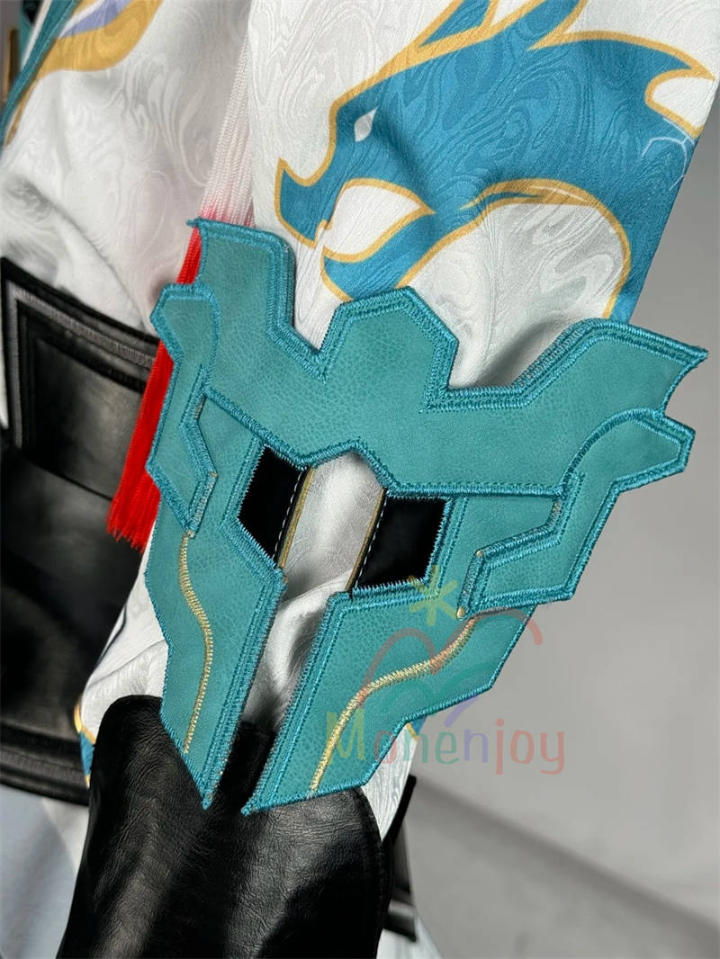 Monenjoy 崩壊スターレイル 丹恒騰荒 コスプレ 黄龍 黄金裔 Dan Heng・Permansor Terrae コスチューム 3d樹脂製手甲付 1.8m尻尾追加 ウィッグ+シューズ追加 ハロウィン ジャカード生地 伏竜