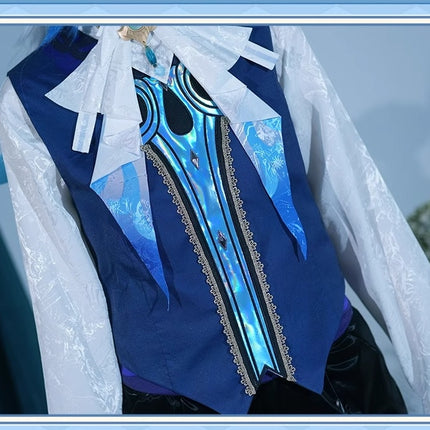 Monenjoy 原神 フォンテーヌ ヌヴィレット シューズカバー付 神の目   Neuvilette コスチューム 衣装 ハロウィン クリスマス 衣装 イベント 変装 cosplay - Monenjoy