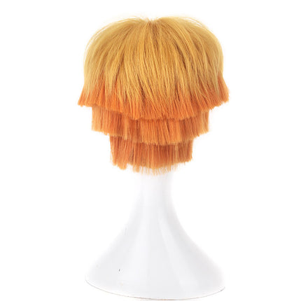 Monenjoy 鬼滅の刃 我妻 善逸(あがつま ぜんいつ) 黄色の髪 ウィッグ カツラ コスプレ道具 和風の剣戟奇譚 - Monenjoy