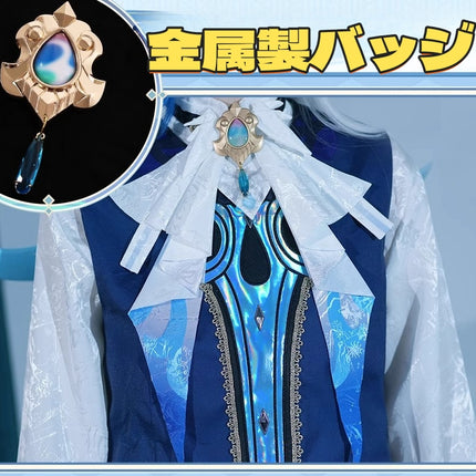 Monenjoy 原神 フォンテーヌ ヌヴィレット シューズカバー付 神の目   Neuvilette コスチューム 衣装 ハロウィン クリスマス 衣装 イベント 変装 cosplay - Monenjoy