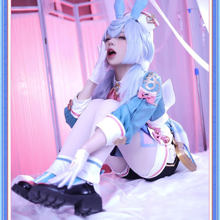 Monenjoy 原神 龍の愛娘 フォンテーヌ シグウィン ふわふわ尻尾付+髪飾り+金属パーツ 神の目 ネレイス座 コスチューム  メロピデ要塞 衣装 ハロウィン クリスマス 衣装 イベント 変装 cosplay 男女兼用 - Monenjoy