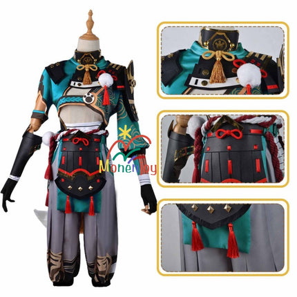 Monenjoy 原神 ゴローコスプレ衣装 Gorou 完全再現 犬耳ウィッグ&しっぽ付属可能 - Monenjoy