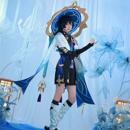 Monenjoy 原神 放浪者(スカラマシュ) 久世浮傾 浪客座 神の目 コスプレ衣装 舞台服 コスチューム 変装 イベント 仮装 花火大会 学園祭 COS イベント祈願「残火変相」 - Monenjoy