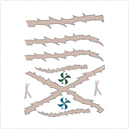 monenjoy Demon Slayer: Kimetsu no Yaiba สติกเกอร์รอยสักทันจิโร่, Demon Slayer, เครื่องประดับคอสเพลย์ปีศาจ, สติกเกอร์ดอกไม้และรอยแผลเป็น, หน้าปีศาจ, นักดาบ, ชุดแมงมุมปีศาจ, ยอดนิยม, ของตกแต่งสุดเก๋, อุปกรณ์ตกแต่งงานฮาโลวีน