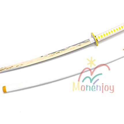 Monenjoy 鬼滅の刃 我妻 善逸 104cm 日輪刀 おもちゃ コスプレ道具 あがつま ぜんいつ 日本刀 木刃 雷の呼吸 霹靂一閃イベント