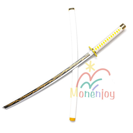 Monenjoy 鬼滅の刃 我妻 善逸 104cm 日輪刀 おもちゃ コスプレ道具 あがつま ぜんいつ 日本刀 木刃 雷の呼吸 霹靂一閃イベント