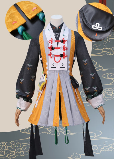 Monenjoy ゼンレスゾーンゼロ リン 雲霞の行き着く処 コスプレ衣装 ジャガード生地 リンちゃん(新衣装) アニバーサリー Ver.2.0 地紋織 耳飾り+イヤリング付き雲嶽山 ワンピース コスプレ用 コスチュームGS1905