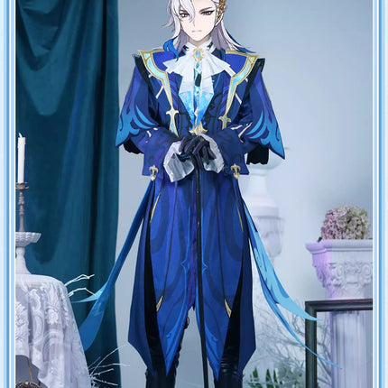 Monenjoy 原神 フォンテーヌ ヌヴィレット シューズカバー付 神の目   Neuvilette コスチューム 衣装 ハロウィン クリスマス 衣装 イベント 変装 cosplay - Monenjoy