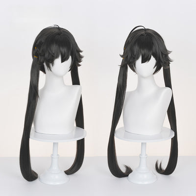 Monenjoy アークナイツ:エンドフィールド 陳千語 チェン・チェンユー コスプレ ポニーテール80cm 鬢30cm ウィッグ カツラ フルウィッグ イベント