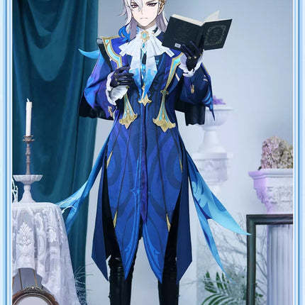 Monenjoy 原神 フォンテーヌ ヌヴィレット シューズカバー付 神の目   Neuvilette コスチューム 衣装 ハロウィン クリスマス 衣装 イベント 変装 cosplay - Monenjoy