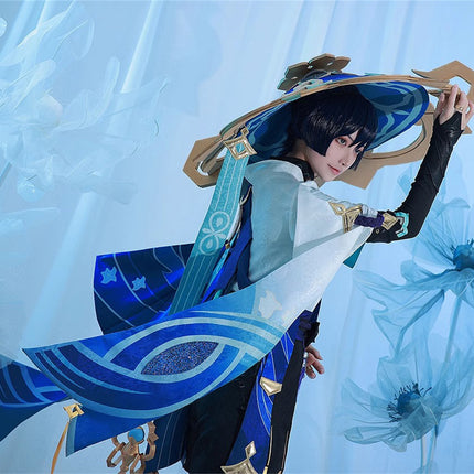 Monenjoy 原神 放浪者(スカラマシュ) 久世浮傾 浪客座 神の目 コスプレ衣装 舞台服 コスチューム 変装 イベント 仮装 花火大会 学園祭 COS イベント祈願「残火変相」 - Monenjoy