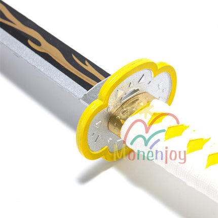 Monenjoy 鬼滅の刃 我妻 善逸 104cm 日輪刀 おもちゃ コスプレ道具 あがつま ぜんいつ 日本刀 木刃 雷の呼吸 霹靂一閃イベント