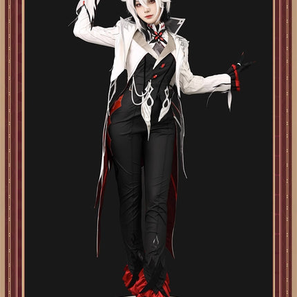 Monenjoy 原神 アルレッキーノ 召使 ファデュイ執行官 火力源 元素爆発 召使 神の目 コスチューム 衣装 ハロウィン クリスマス 衣装 イベント 変装 cosplay 男女兼用 - Monenjoy