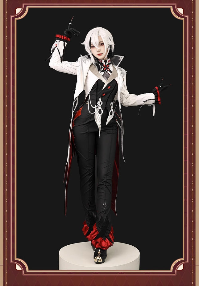 Monenjoy 原神 アルレッキーノ 召使 ファデュイ執行官 火力源 元素爆発 召使 神の目 コスチューム 衣装 ハロウィン クリスマス 衣装 イベント 変装 cosplay 男女兼用 - Monenjoy