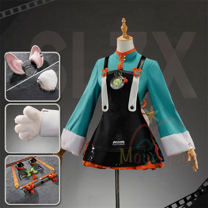 Monenjoy  ゼンゼロ ザオ コスプレ衣装 照 フワワワ ケモナー衣装 Furry テイル モコモコ ファーリー ウィッグ+爪+グローブ+武器追加可能
