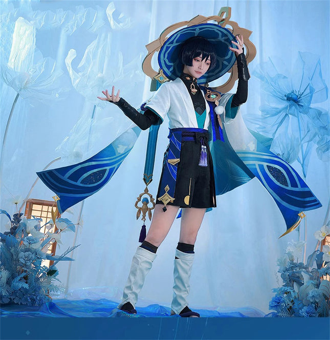 Monenjoy 原神 放浪者(スカラマシュ) 久世浮傾 浪客座 神の目 コスプレ衣装 舞台服 コスチューム 変装 イベント 仮装 花火大会 学園祭 COS イベント祈願「残火変相」 - Monenjoy