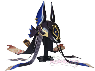 Monenjoy 原神 セノ ヘルメット コスプレ道具 武器モデル 舞台道具 FRP+PUレザー イベント