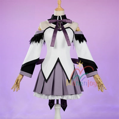 Monenjoy 魔法少女まどか☆マギカ ワルプルギスの廻天 暁美 ほむら ワンピース 戦闘服 魔法少女 まどマギ 紫色 可愛い 礼服 コスチューム 舞台服 コスプレ衣装