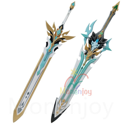 Monenjoy 原神 ファルカ モチーフ武器 狼の武勲詩 135cm EVA+PVC+木材質 ファルカモチーフ 両手剣 コスプレ道具 Monenjoy