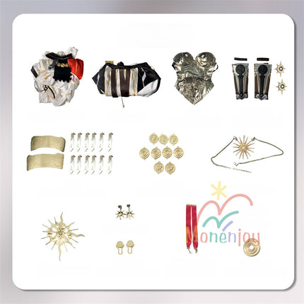 Monenjoy 鳴潮 オーガスタ コスプレ衣装 イベント 樹脂パーツ コスチューム ハロウィン ウィッグ+サンダル追加