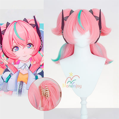 Monenjoy ゼンレゼンレスゾーンゼロ アリア ウィッグ 43cm カツラ ピンク色 ゼンゼロ/ZZZ ヘアアクセサリー 妄想エンジェル コスチューム