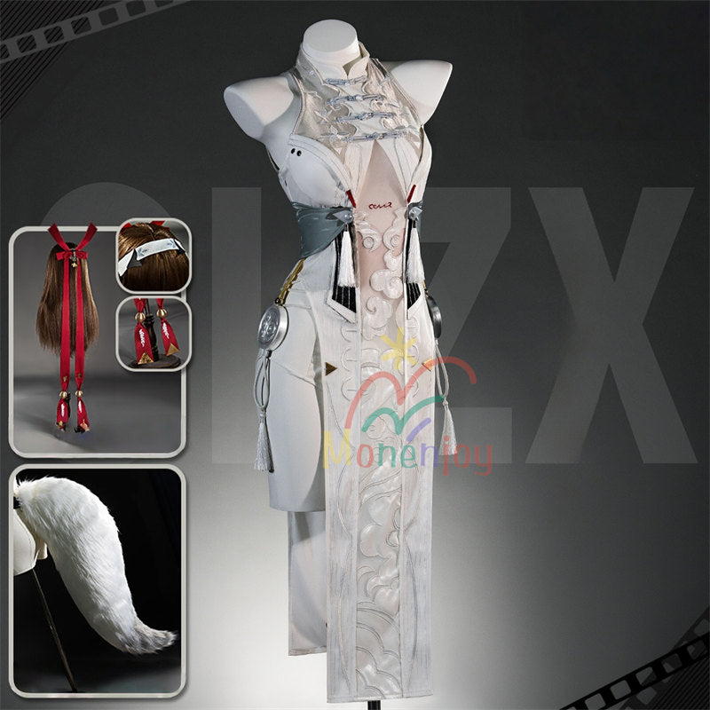 葉瞬光　コスプレ衣装　ゼンゼロ Monenjoy ゼンゼロ 葉瞬光 コスプレ 2形態 白色尻尾付 プリントタイツ